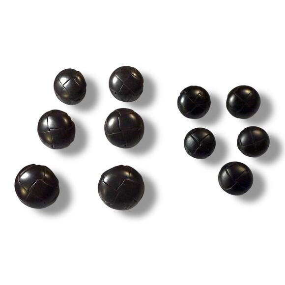 VTG Resin Leather Look Shank Buttons Set of 11 Brown and Black Craft Sewing - Picture 1 of 8